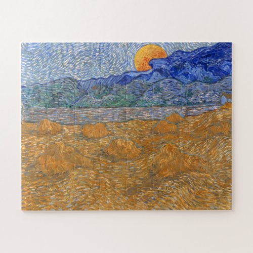 Evening Landscape with Rising Moon by Van Gogh  Jigsaw Puzzle