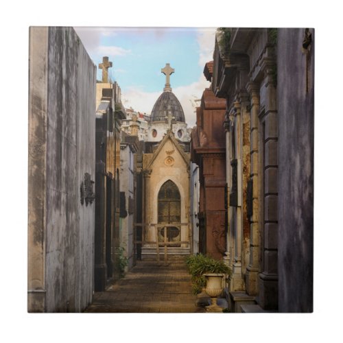 Evening Light In Recoleta Cemetery Tile