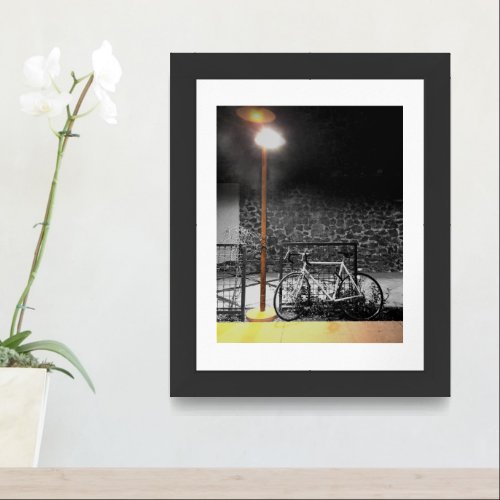 Evening Light on Bicycle Photograph Framed Art