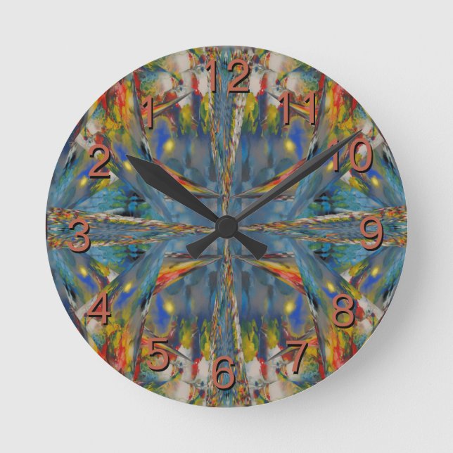 Evening Lights in Sky Blue   Backward Clock (Front)