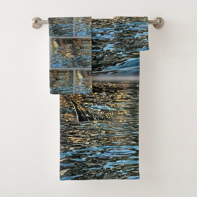 Evening lights on the sea bath towel set (Insitu)