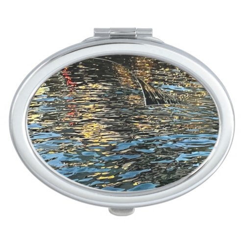 Evening lights on the sea compact mirror