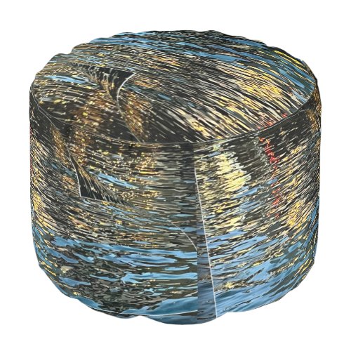 Evening lights on the sea pouf