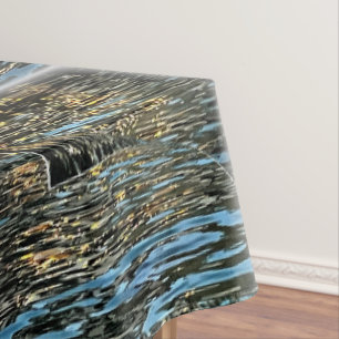 Evening lights on the sea tablecloth