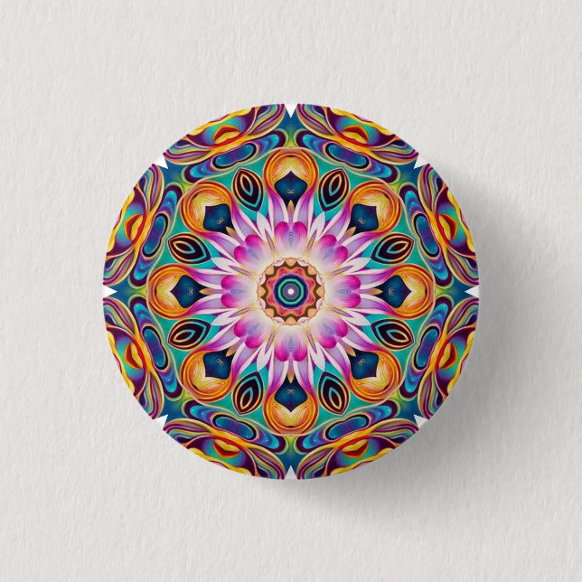 Evening Lotus Mandala Button (Front)
