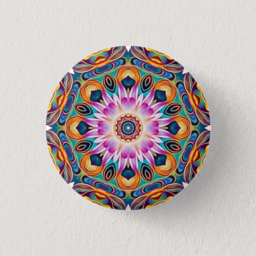 Evening Lotus Mandala Button