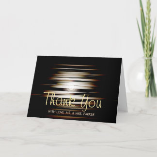 Evening Moon Modern Glow in the Dark Thank You Card
