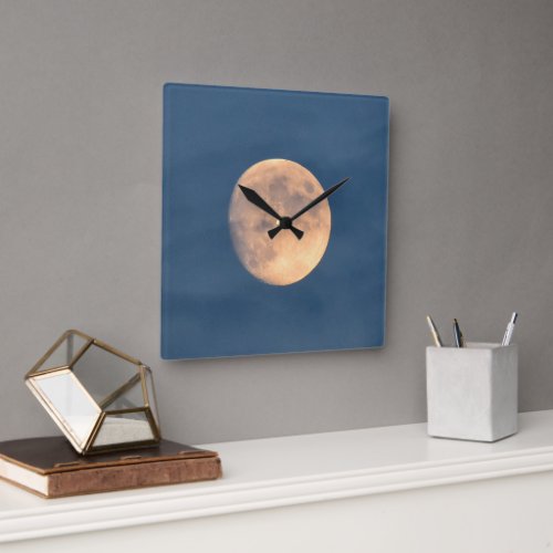 Evening Moon  Square Wall Clock