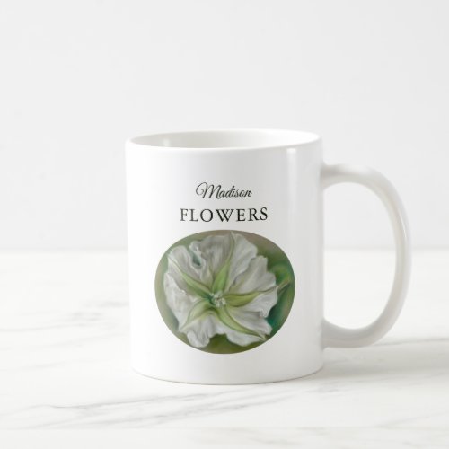 Evening Moonflower Pastel Art Personalized Name Coffee Mug