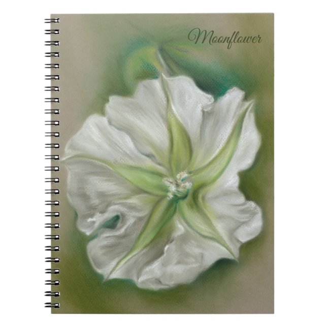 Evening Moonflower Pastel Art Personalized Notebook (Front)