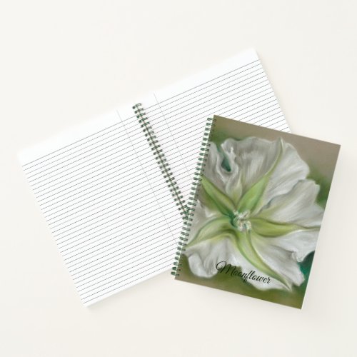 Evening Moonflower Pastel Art Personalized Notebook