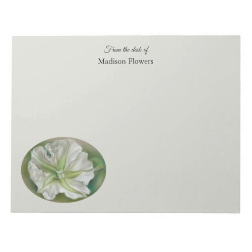 Evening Moonflower Pastel Art Personalized Notepad