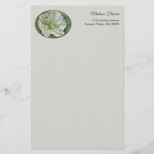 Evening Moonflower Pastel Art Personalized Stationery