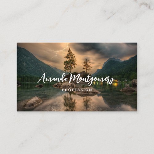Evening Mountain Lake Photograph Business Card