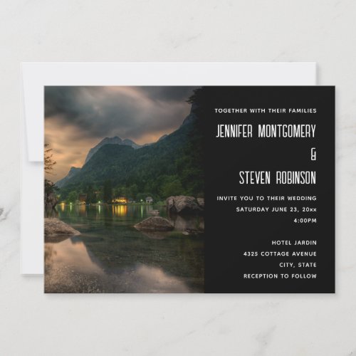 Evening Mountain Lake Photograph Invitation