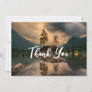 Evening Mountain Lake Photograph Thank You Card