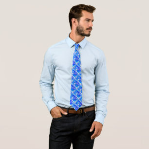 Evening ocean waves neck tie