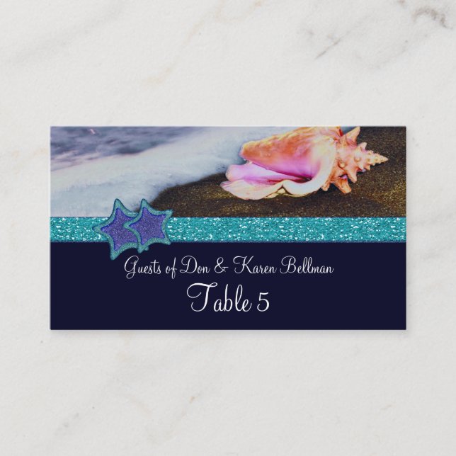 Evening On The Beach Table Place Card (Front)