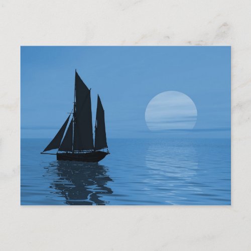 Evening on the ocean postcard