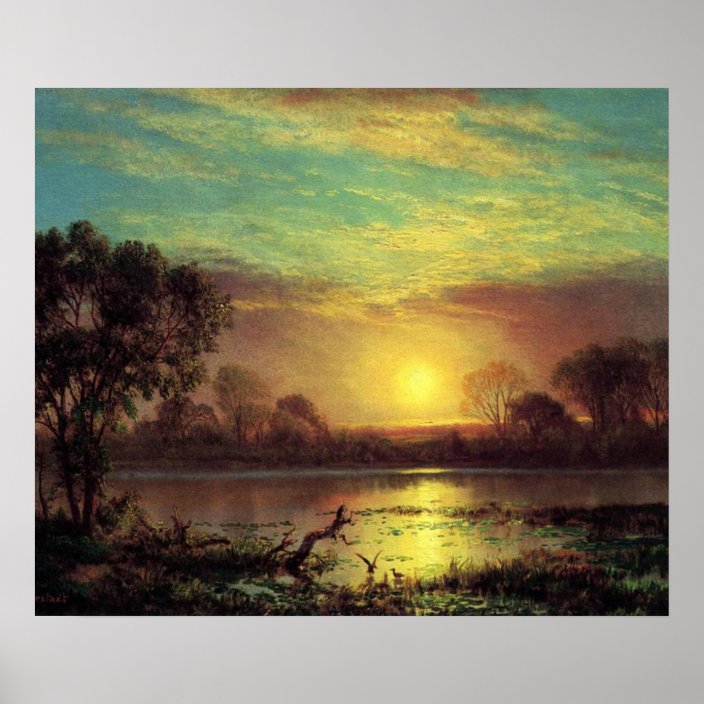 Evening, Owens Lake California by Albert Bierstadt Poster