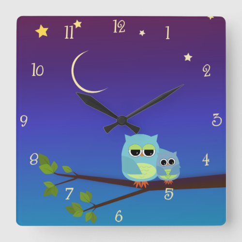 Evening Owls Wall Clock