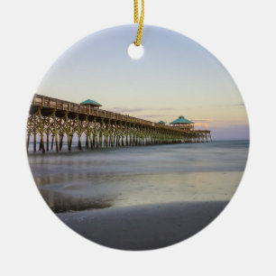 Evening Peace On Folly Beach Ceramic Ornament
