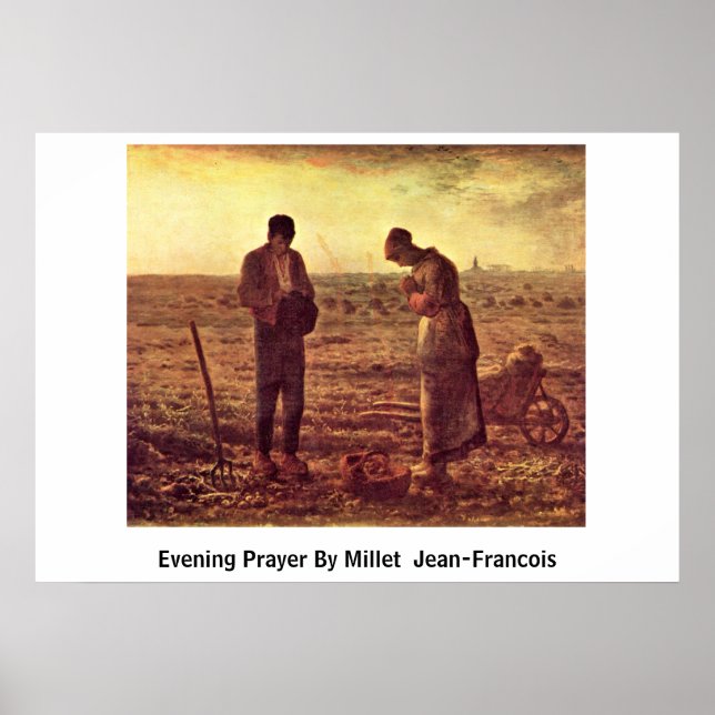 Evening Prayer By Millet (Ii) Jean-Francois Poster (Front)