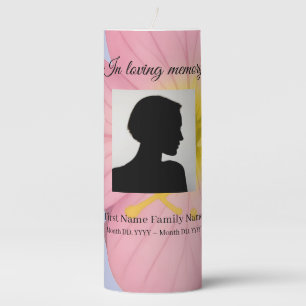 Evening primrose funeral memorial pillar candle