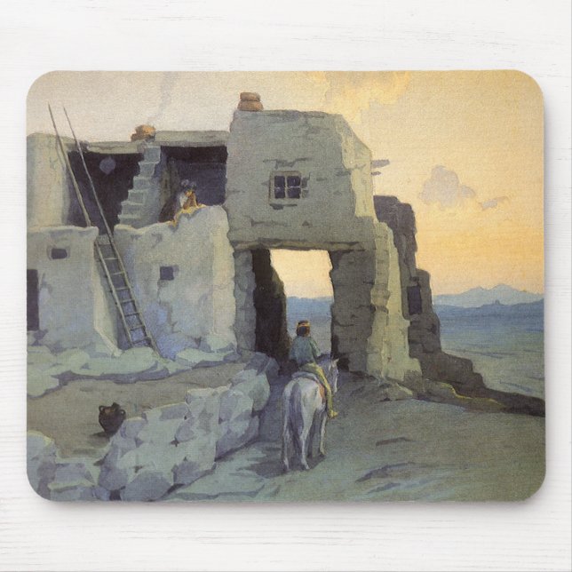 Evening, Pueblo of Walpi by Marion Kavagh Wachtel Mouse Pad (Front)
