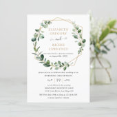 Evening Reception Greenery Geometric Wedding Invitation (Standing Front)