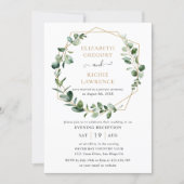 Evening Reception Greenery Geometric Wedding Invitation (Front)
