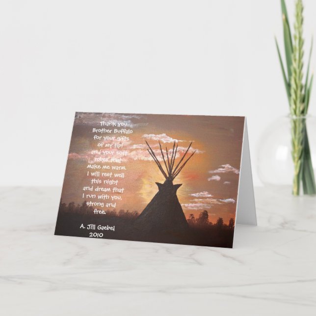 Evening Respite Letterpress Thank You Card (Front)