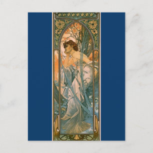 Evening Reverie - by Alphonse Mucha Postcard