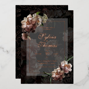 Evening Rose Gold Foil Wedding  Invitation