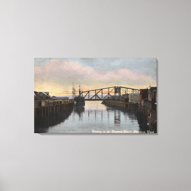 Evening Scene on Wishkah River Canvas Print (Front)