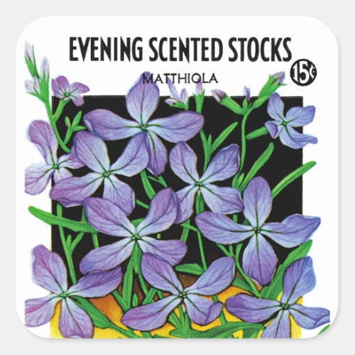 Evening Scented Stocks Seed Packet Label