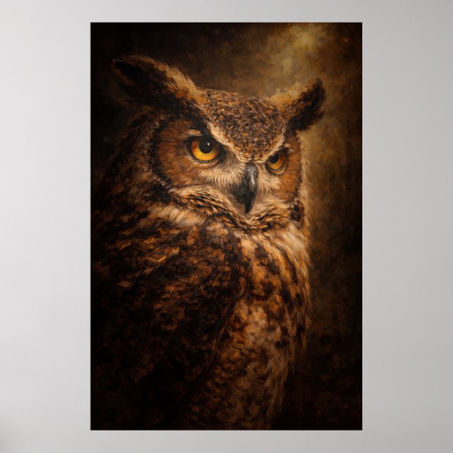 Evening Sentinel | Owl Art | Poster (Front)