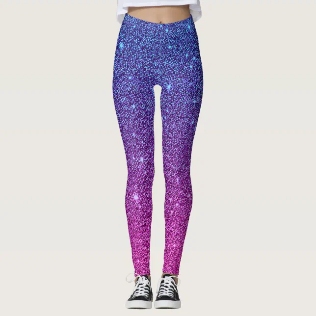 Evening Sky Glitter Athleisure Yoga Pants Leggings | Zazzle