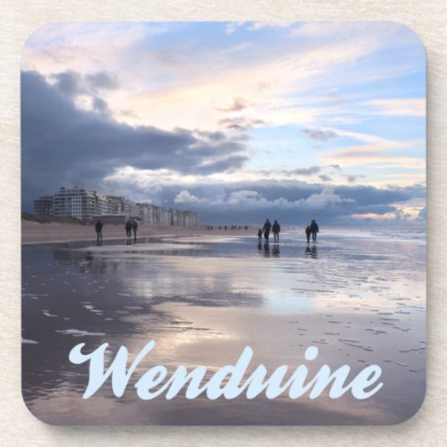 Evening Sky Wenduine Beach Belgium Beverage Coaster