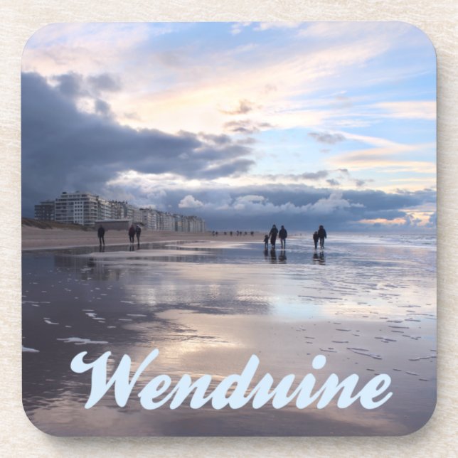 Evening Sky Wenduine Beach, Belgium Beverage Coaster (Front)