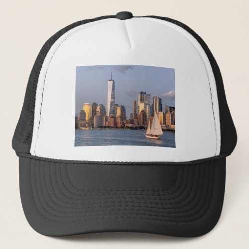 Evening Skyline Lower ManhattanJPEG Trucker Hat