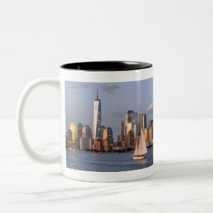 Evening Skyline Lower Manhattan.JPEG Two-Tone Coffee Mug