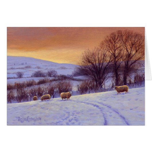Evening Snow II by Donna Crawshaw Cards (Front Horizontal)