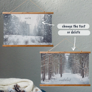 Evening snowfall hanging tapestry