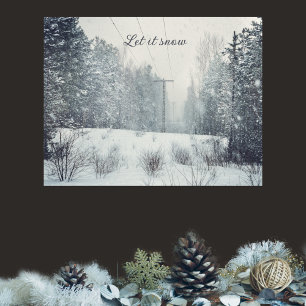 Evening snowfall poster