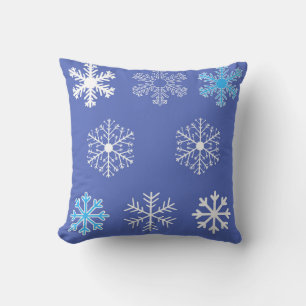 Evening Snowflakes Throw Pillow