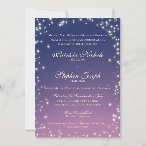 Evening Stars Twinkle Sky Wedding Invitation