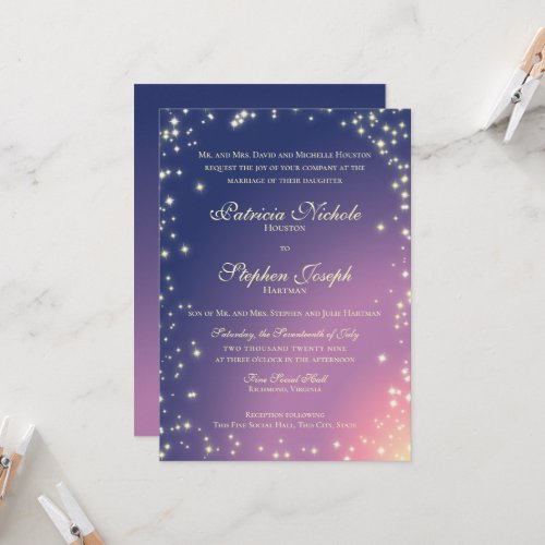 Evening Stars Twinkle Sky Wedding Invitation