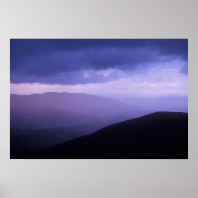 Evening Storm over Mount Greylock Poster (Front)