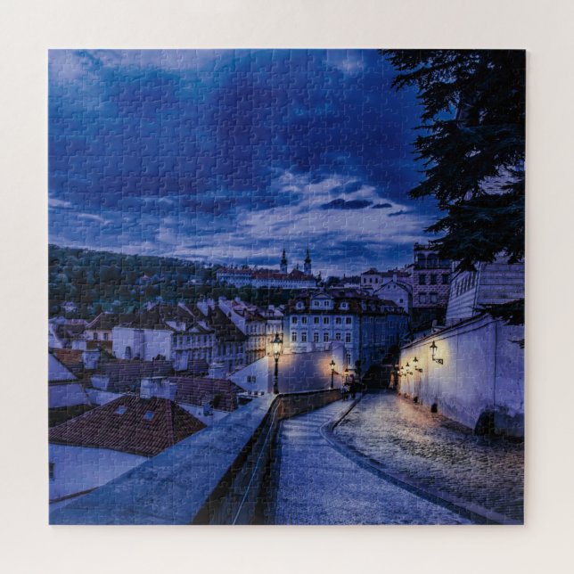 Evening street in Prague Jigsaw Puzzle (Horizontal)